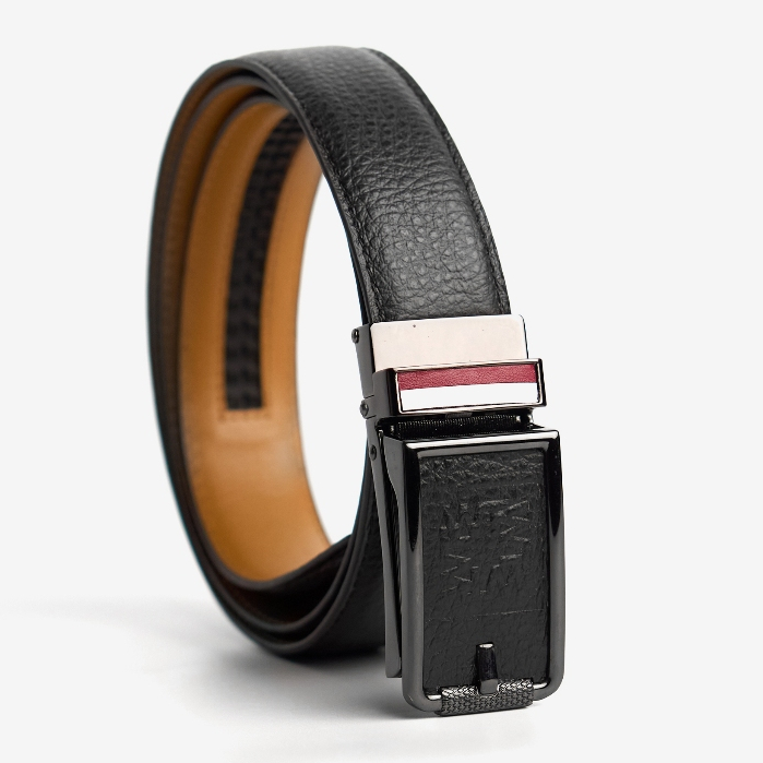 Thắt Lưng Nam WT Leather 4WT Red/White Strap Da Bò Khóa Tự Động Bản 3.0 CM