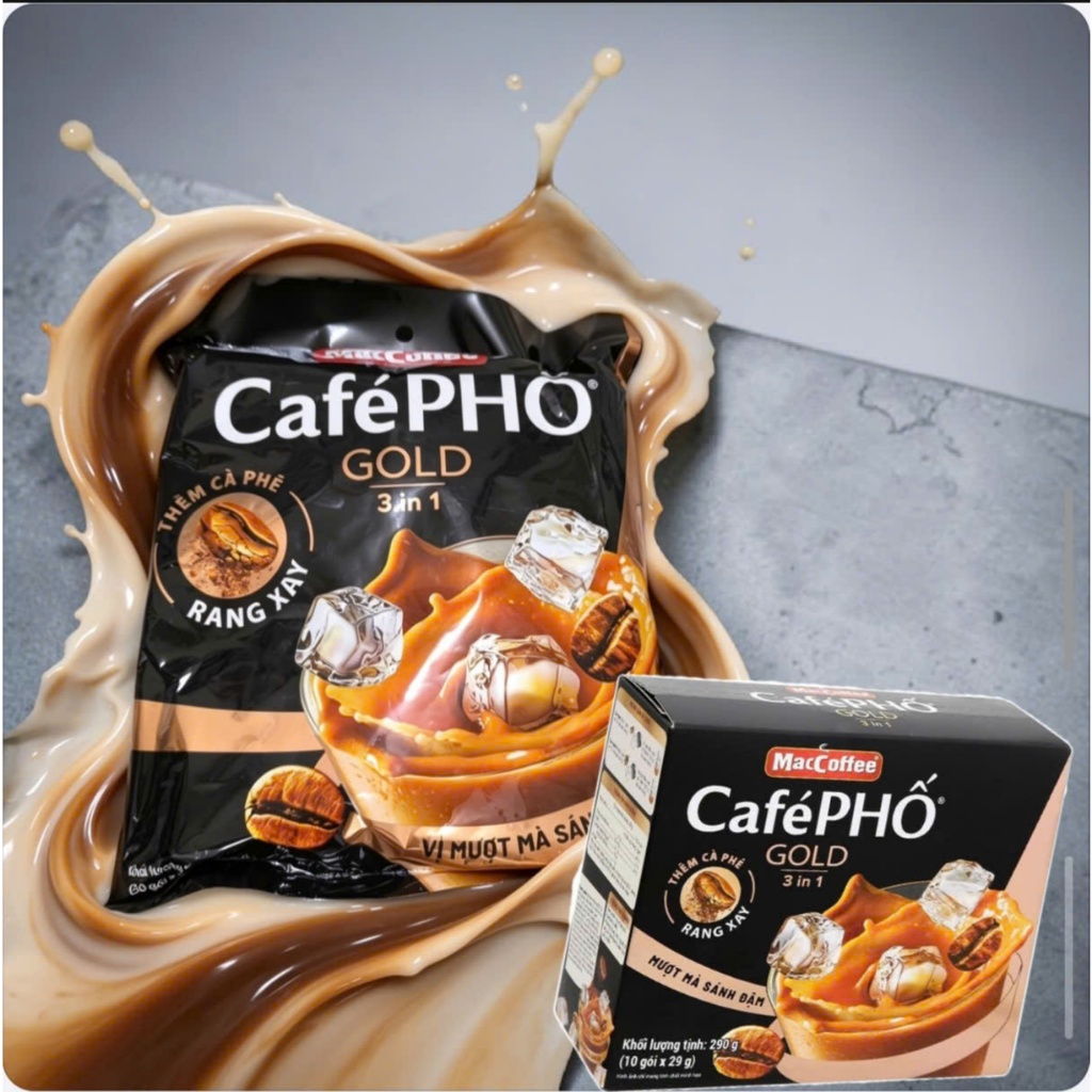 Cà phê sữa MacCoffee Café Phố Gold 3in1 290g,870g