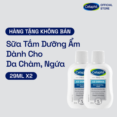 [GIFT] Combo 2 Sữa tắm dưỡng ẩm dành cho da khô, ngứa Cetaphil Pro AD Derma Wash 29ml