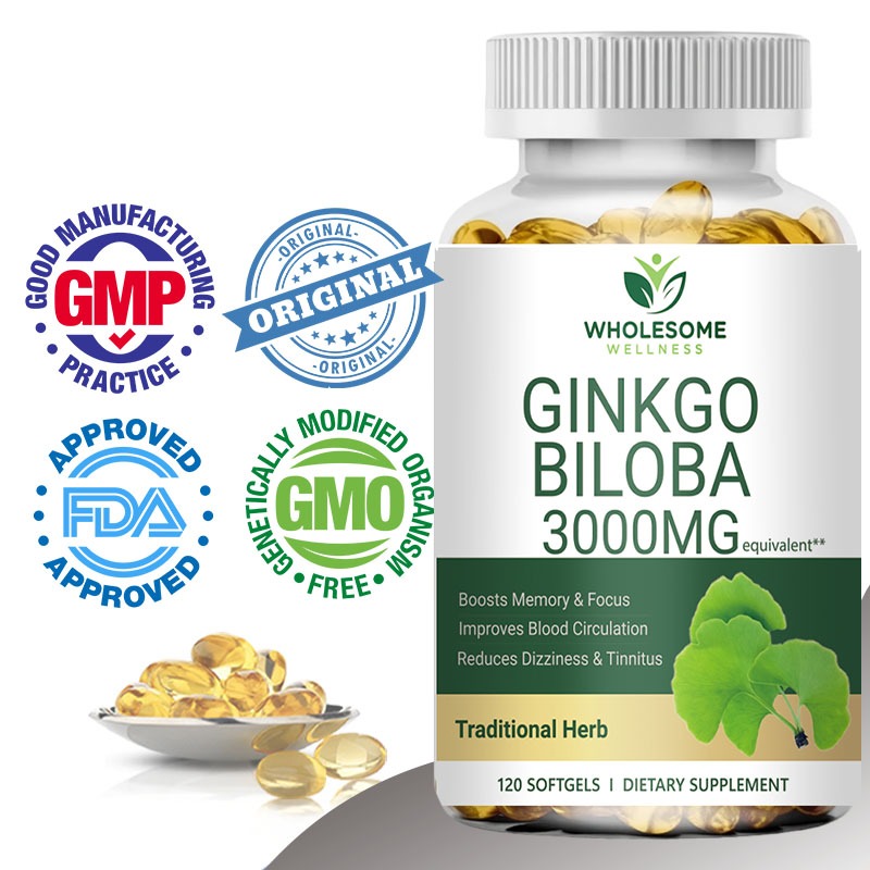 Viên Uống Ginkgo Biloba 3000mg Hỗ Trợ Tăng Cường Trí Nhớ Tập Trung Và Tuần Hoàn Máu Não