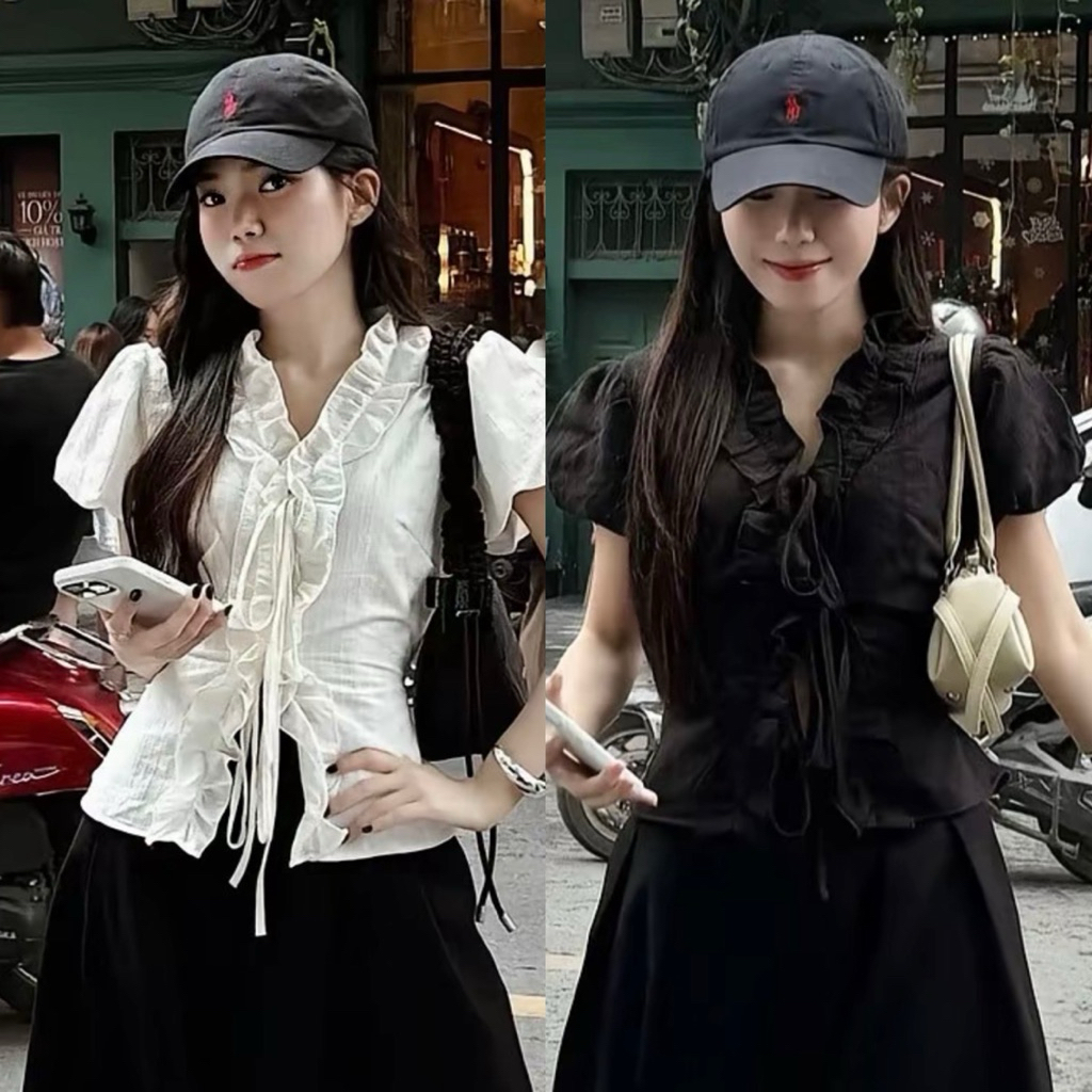 [BÈO BÉO BIGSIZE ] ÁO LẺ KIỂU NỮ ĐŨI BÈO THẮT NƠ FORM BIGSIZE 60-110KG