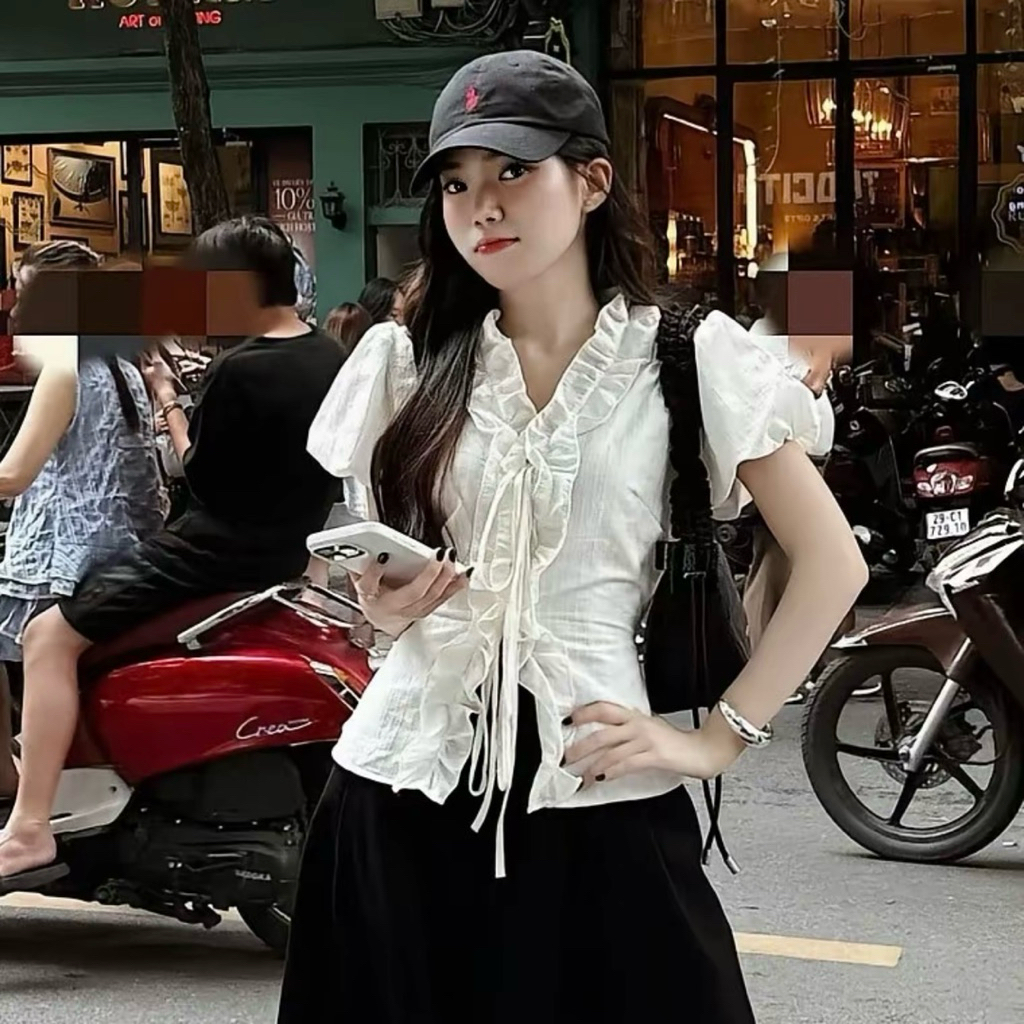 [BÈO BÉO BIGSIZE ] ÁO LẺ KIỂU NỮ ĐŨI BÈO THẮT NƠ FORM BIGSIZE 60-110KG | BigBuy360 - bigbuy360.vn
