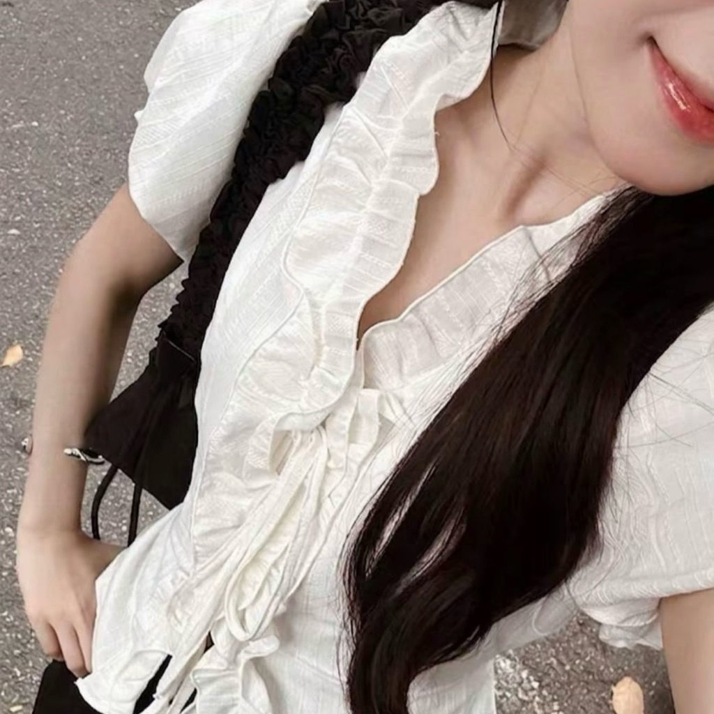 [BÈO BÉO BIGSIZE ] ÁO LẺ KIỂU NỮ ĐŨI BÈO THẮT NƠ FORM BIGSIZE 60-110KG | BigBuy360 - bigbuy360.vn