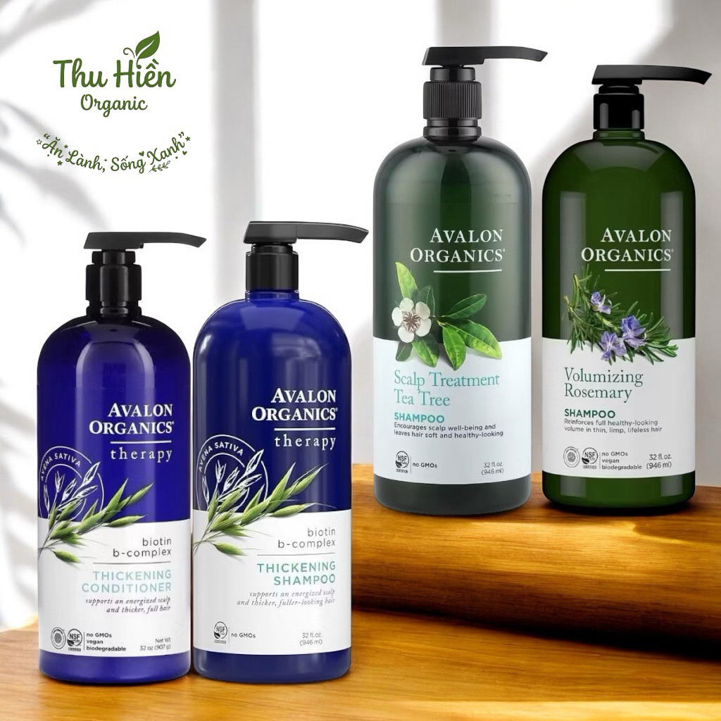 Dầu gội/ Dầu xả hữu cơ Avalon Organics giúp tóc dày, mềm mượt