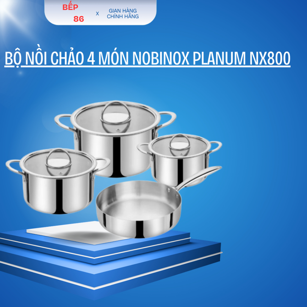 BỘ NỒI CHẢO 4 MÓN NOBINOX PLANUM NX800