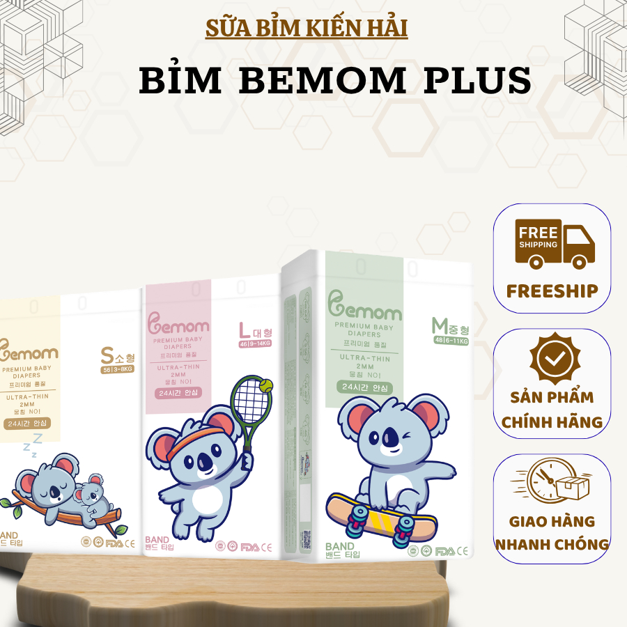 Tã Bỉm Bemom Plus Cho Bé Full Size
