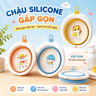 Chậu Rửa Mặt Gấp Gọn HFLASH Cho Bé Sơ Sinh, Thau Cho Bé Cao Cấp, An Toàn Sức Khỏe