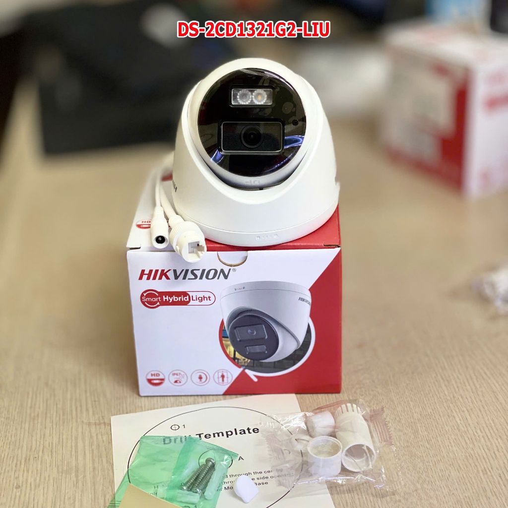 Camera IP Dome hồng ngoại 2.0MP HIKVISION DS-2CD1321G2-LIU hình ảnh sắc nét,góc quay rộng,hỗ trợ Poe