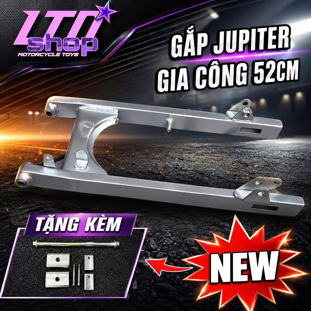 Gắp Jupiter Gia công 52cm tặng kèm pas tăng sên, cốt sau cho Sirius 50/110/Jupiter,...