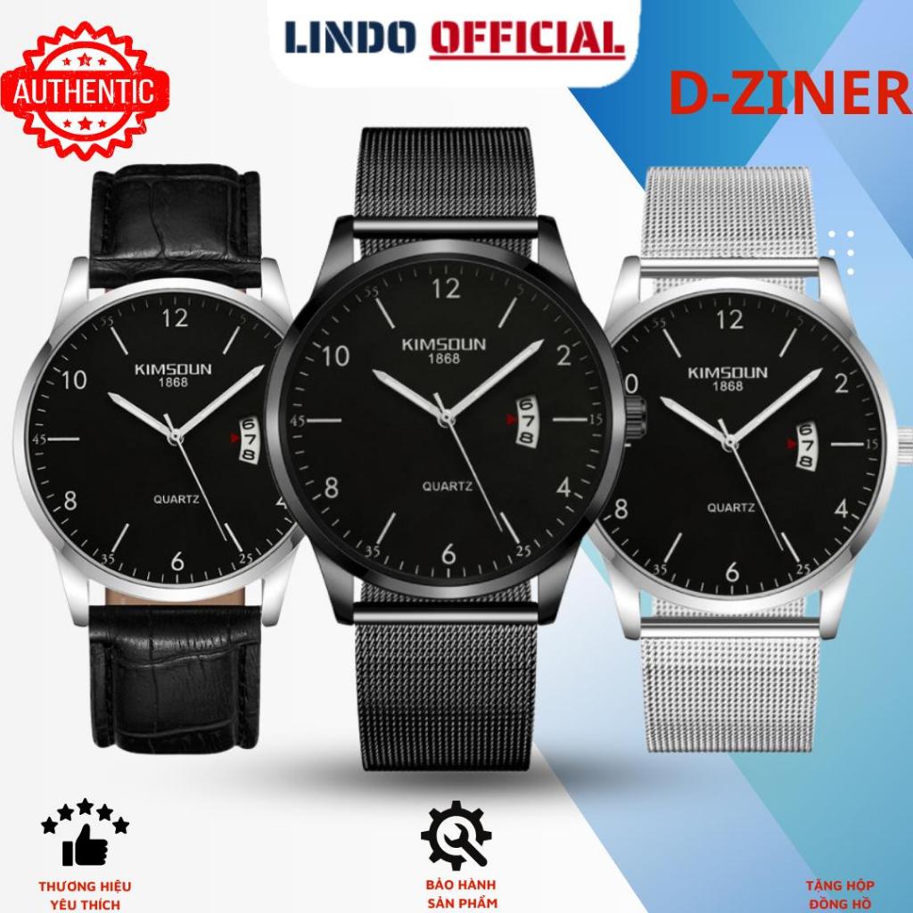 Đồng Hồ Nam Dây Thép Lưới Cao Cấp Kèm Lịch Ngày Hộp Chính Hãng KIMSDUN K-1871B