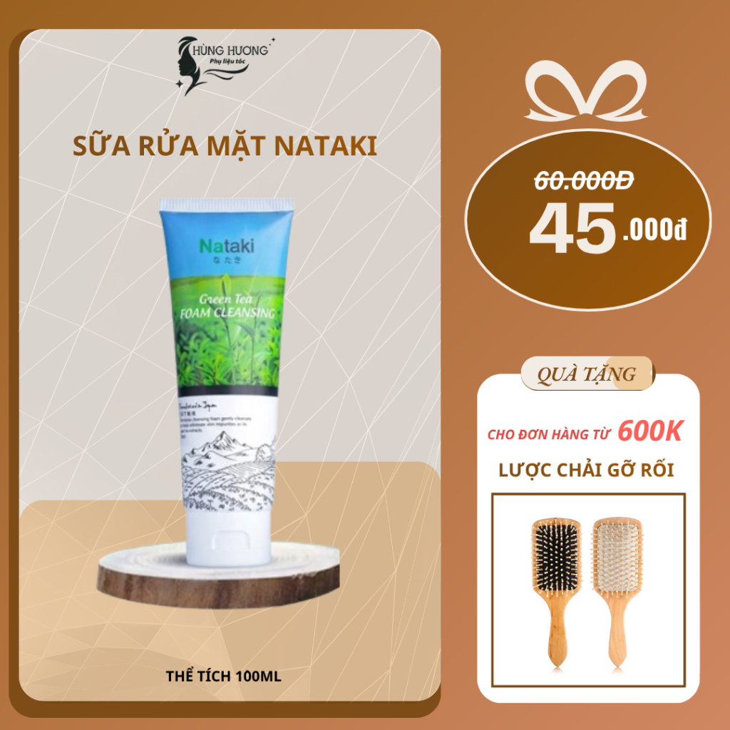Sữa rửa mặt Nataki Green tea foam cleansing