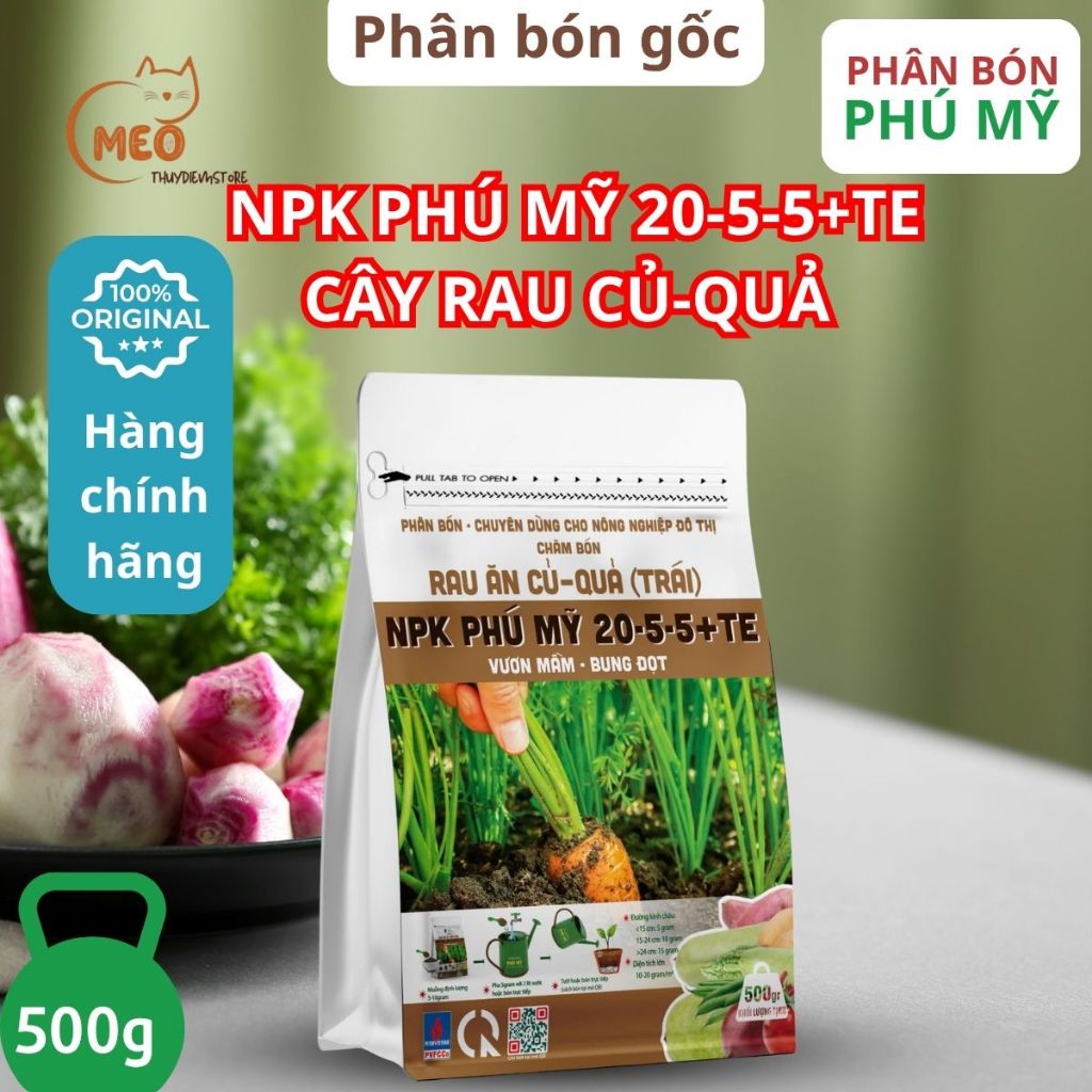 Phân NPK Đạm Phú Mỹ Cho Cây Rau Củ Quả NPK 20-20-15+TE