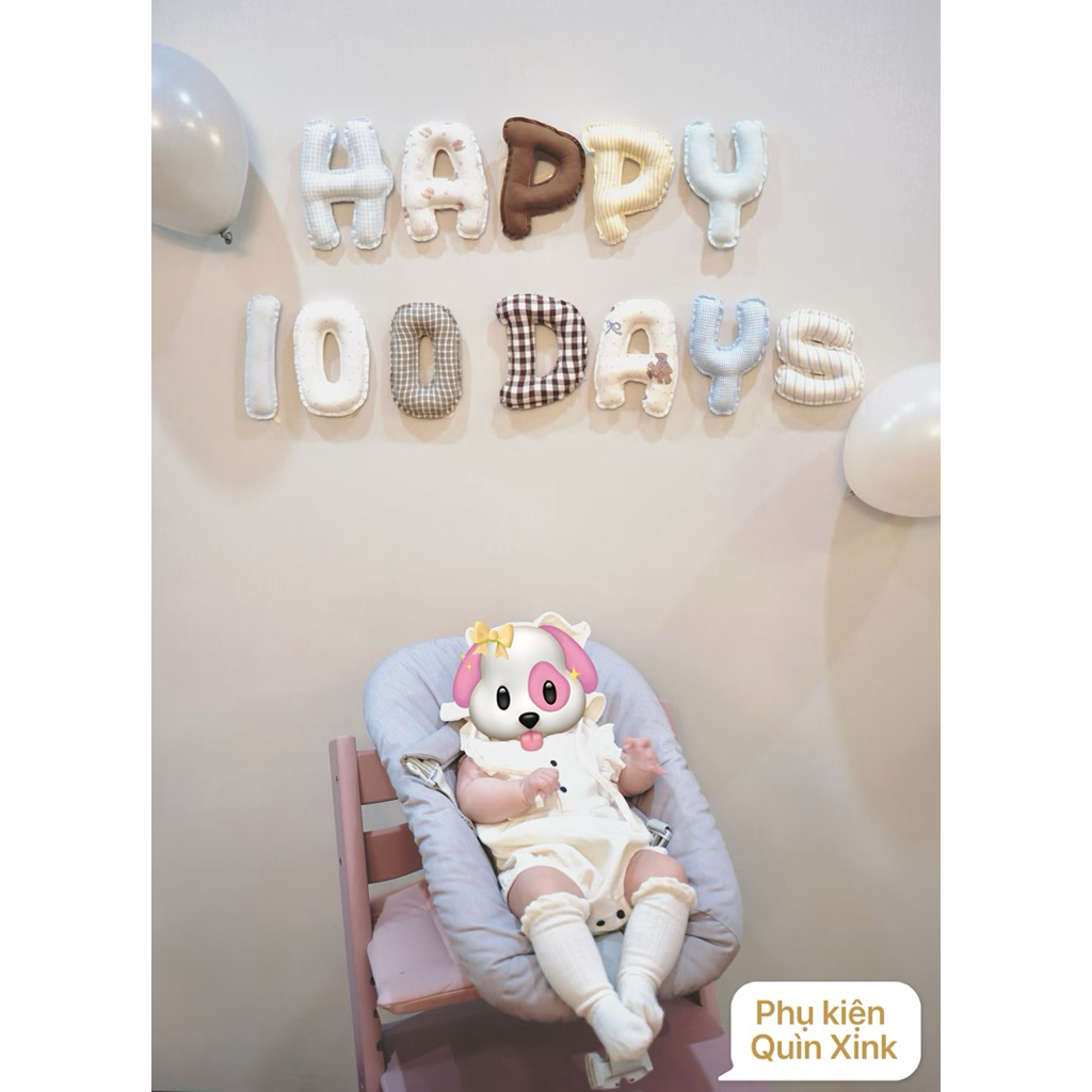 Set chữ “ Happy 30 Days,Happy 100 Days” cho bé yêu