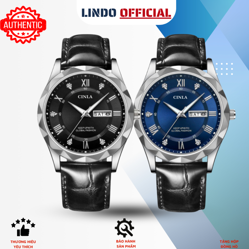 Đồng hồ nam dây da chính hãng CINLA CL9815 chống nước chống va đập sang trọng