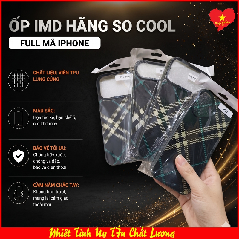 Ốp lưng họa tiết kẻ Iphone 16, IP 16 Pro, IP 16 Plus, IP 16 E, IP 16 ProMax... mỏng nhẹ ôm khít