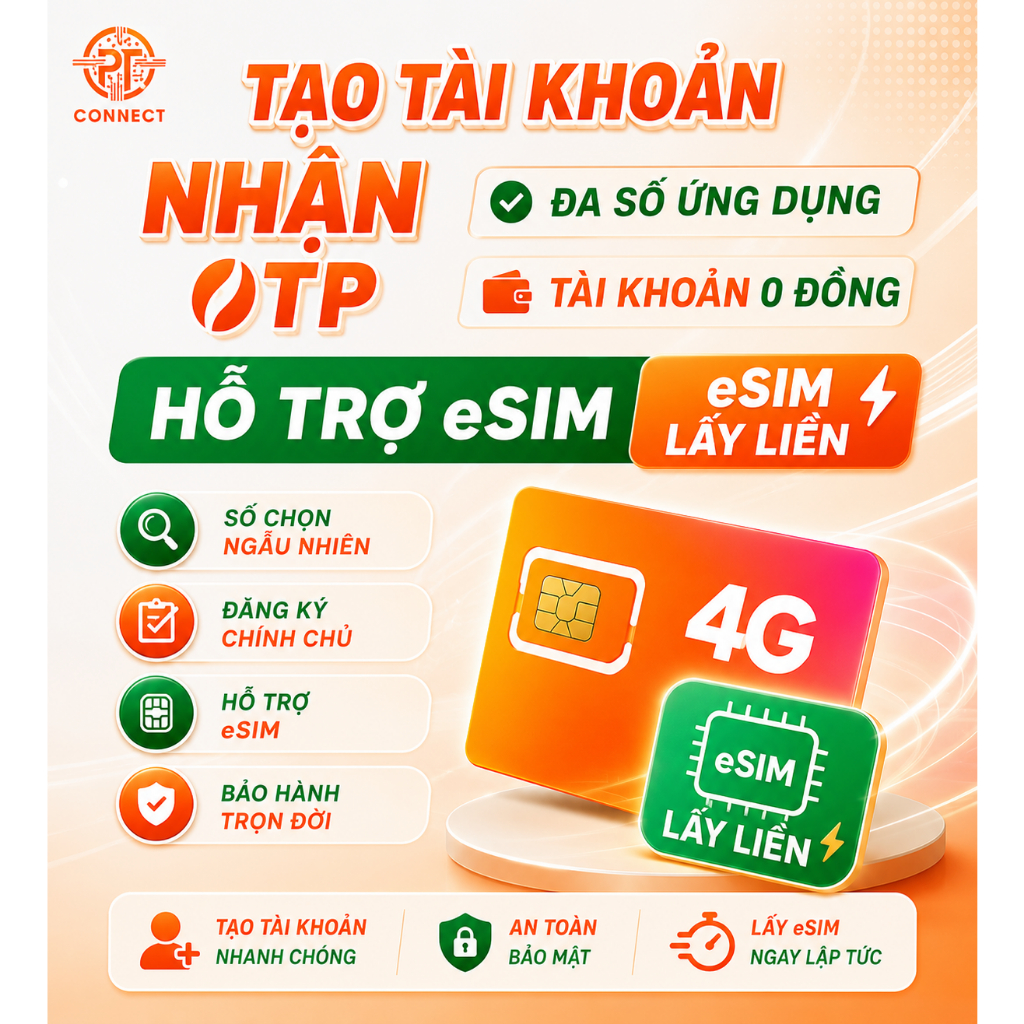 Sim 4G Tạo Tài Khoản Vietnamobile – eSIM Lấy Liền, Kích Hoạt Nhanh