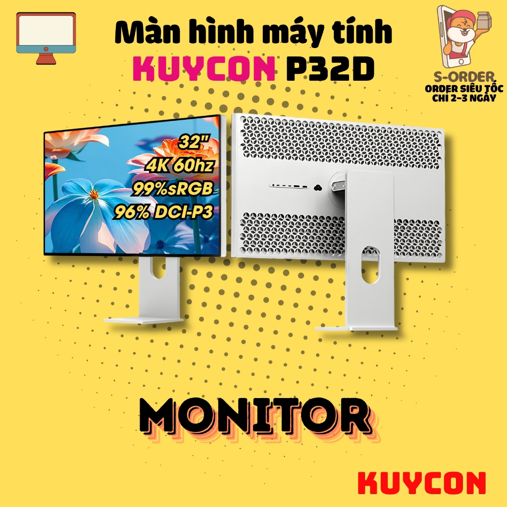 Màn Hình KUYCON P32D 32 inch - IPS - Độ Phân Giải 4K - USB C sạc ngược - Chất Lượng Cao