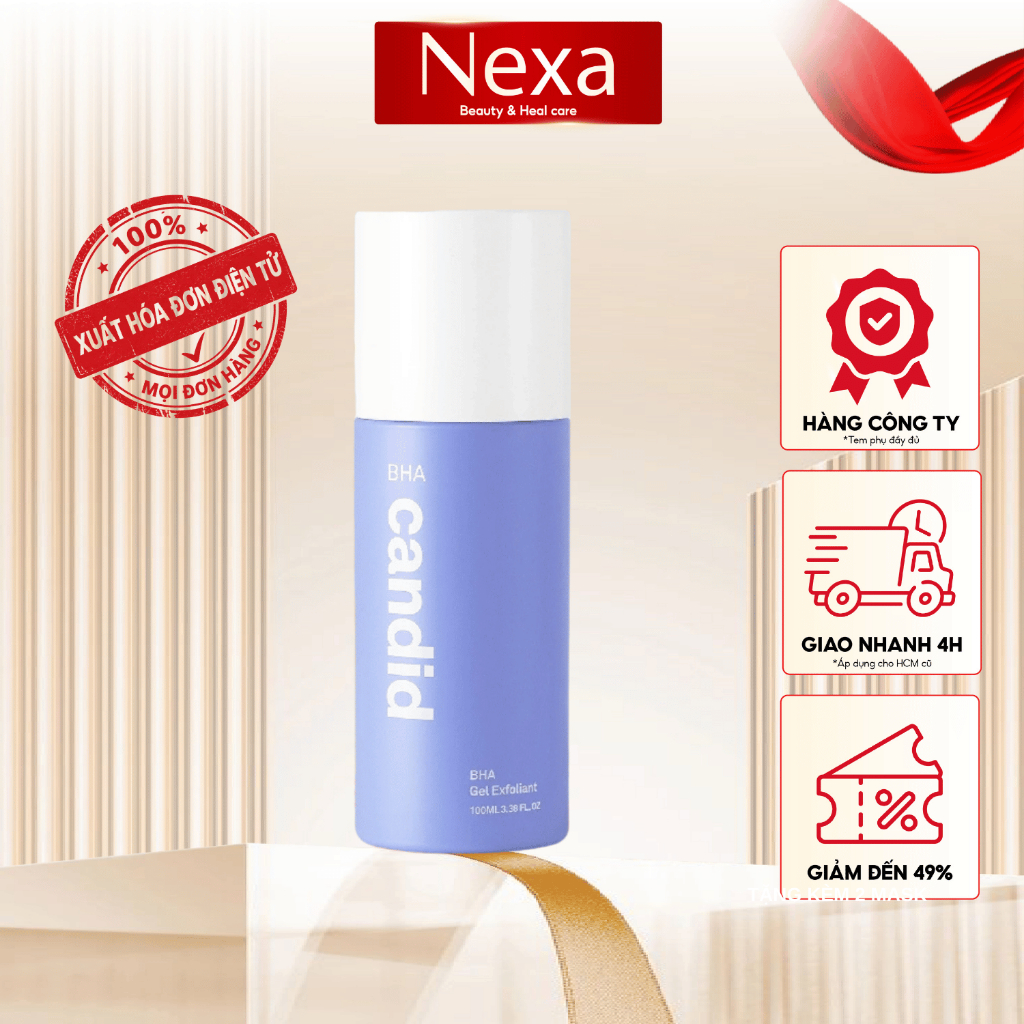Hoạt Chất BHA Candid Tẩy Tế Bào Chết & Thông Thoáng Lỗ Chân Lông - CANDID BHA Gel Exfoliant 100ml