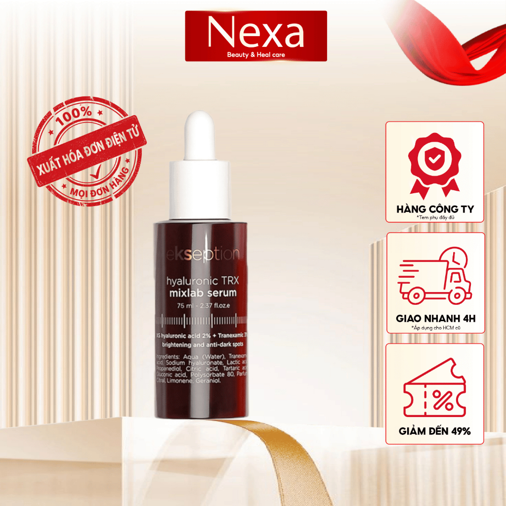 Serum Ekseption HA + 3% Tranexamic acid mờ nám, sáng da Ekseption Hyaluronic TRX 75ml