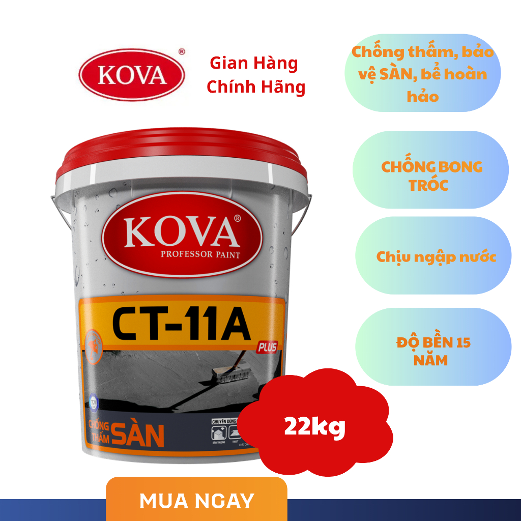 22KG - Chất Chống Thấm Cao Cấp Kova CT11A Plus Sàn