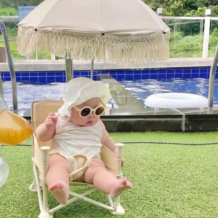ghế ăn dặm ngoài trời cắm trại ghế ăn dặm cho bé beige cho bé đi du lịch có thể gấp gọn
