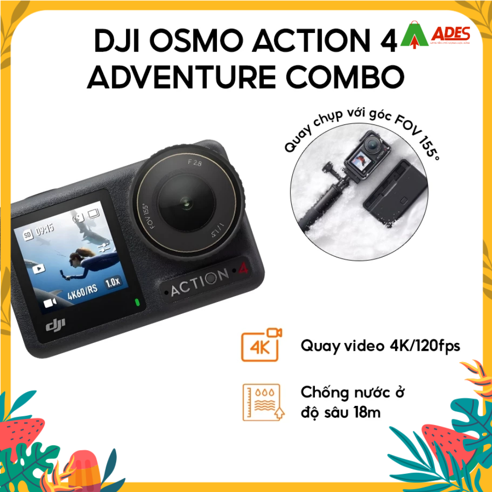✔️Camera hành động DJI Osmo Action 4 Adventure Combo Quay video UHD 4K120✔️Chính Hãng✔️BH 12 tháng✔️