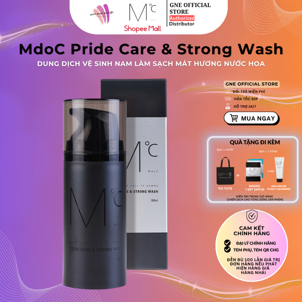 [DÀNH CHO NAM] MdoC Dung Dịch Vệ Sinh Nam 100ml Mỹ Phẩm Nam Hàn Quốc MdoC Pride Care Strong Wash
