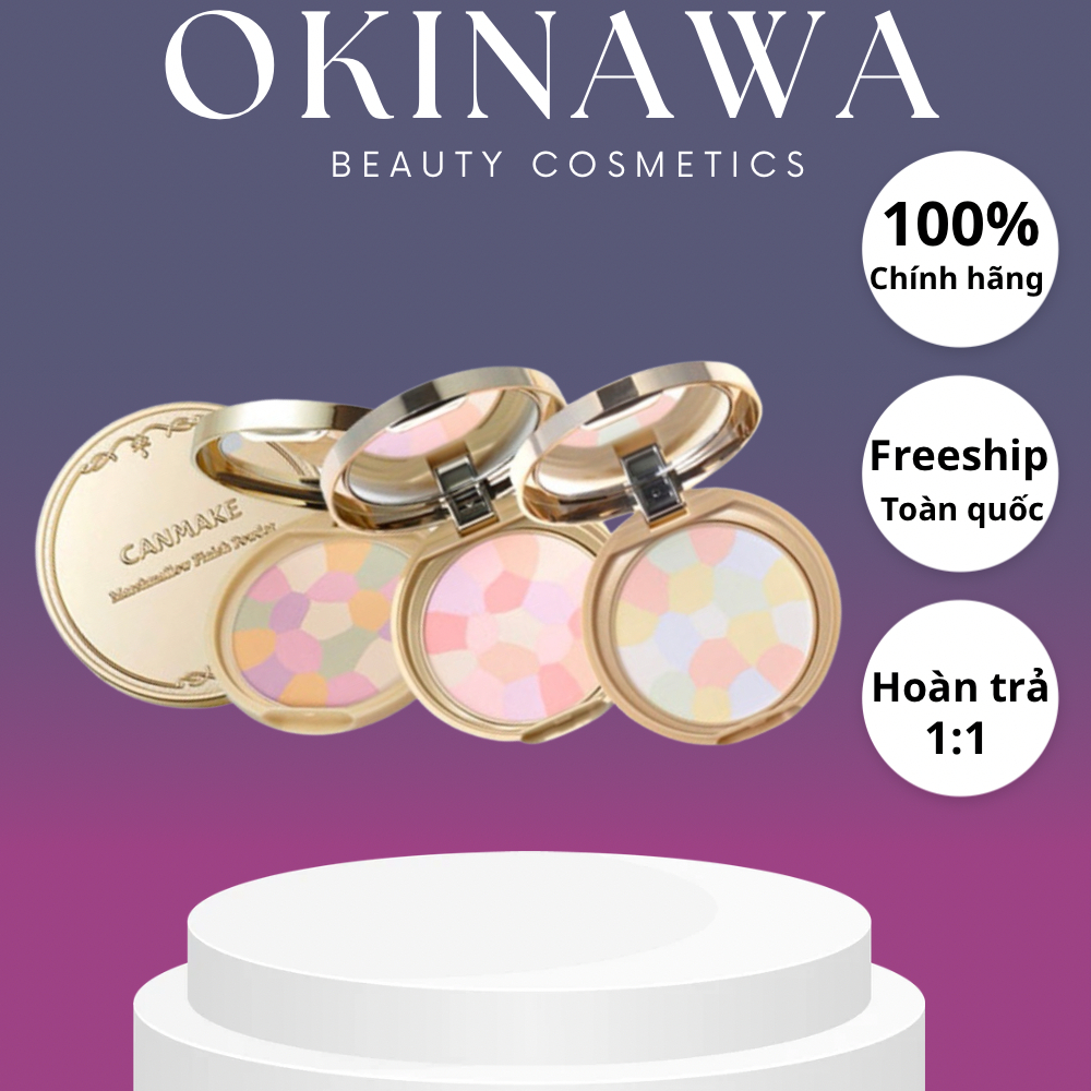 Phấn phủ đa sắc kiềm dầu Canmake Nhật Bản Marshmallow Finish Powder Abloom nâng tone, làm đều màu da