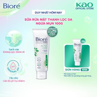 Sữa rửa mặt thanh lọc da - sạch mụn & kháng khuẩn biore 100g