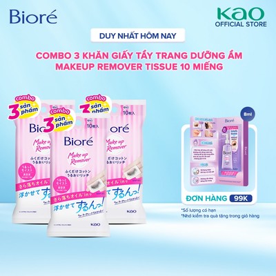 Combo 3 Bioré Khăn Tẩy Trang Dưỡng Ẩm