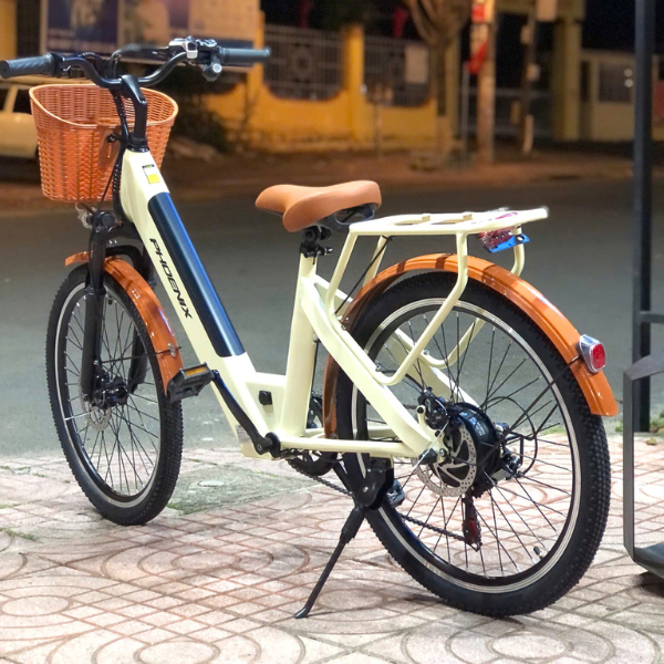 Xe đạp trợ lực điện Phoenix D2 bánh 24 inch pin Lithium 36V 15Ah Shimano 7 cấp phanh đĩa trước sau