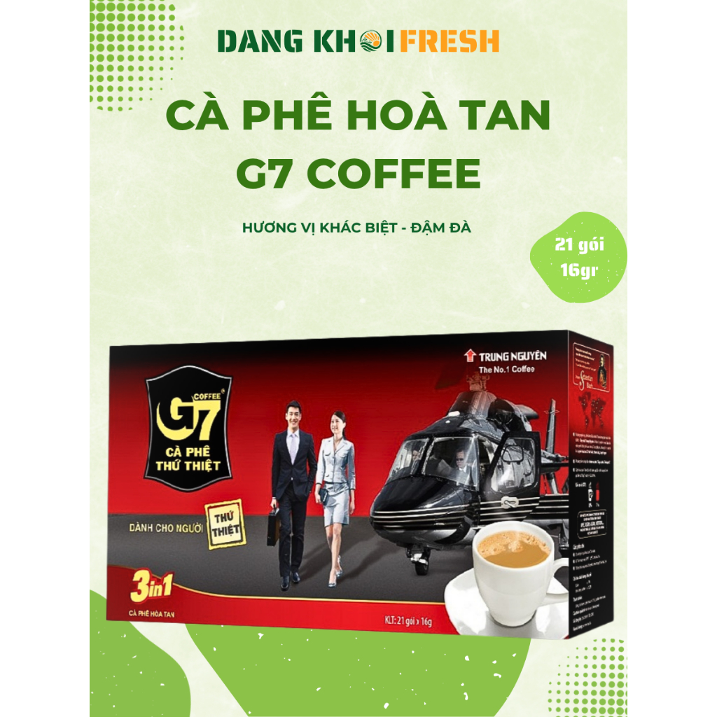 COMBO 5 Hộp Cafe Hoà Tan G7 3in1  Cà Phê Trung Nguyên Legend Đậm Đà Quyến Rũ 21 Gói x16g