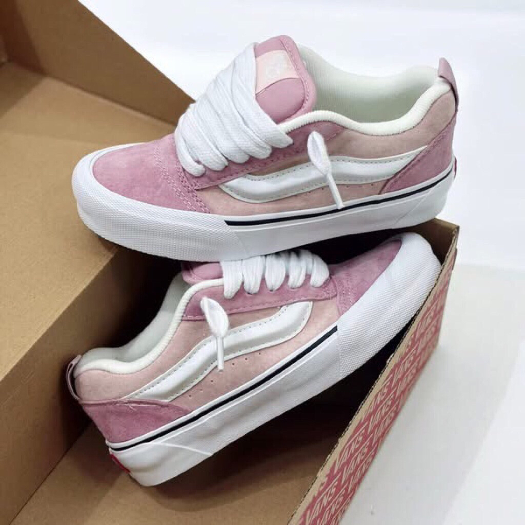 Giày Vans Knu Skool Pink Whte Suede