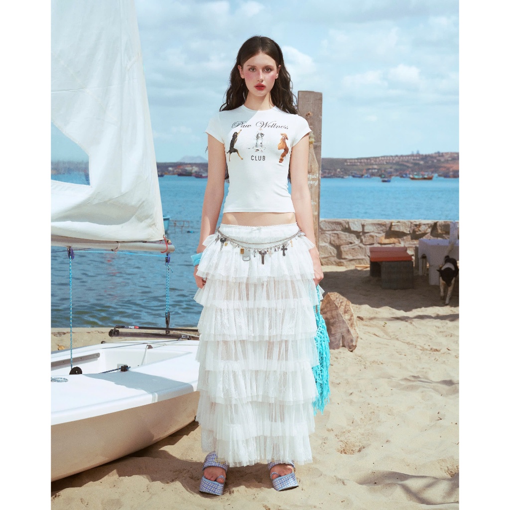 Angel skirt (Tặng kèm quần bảo hộ) - Remmus | Chân váy xuyên thấu ren lưới layer nhiều tầng - BST SU