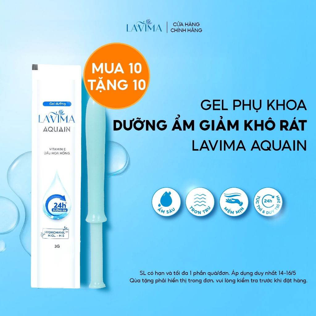 Gel Dưỡng Ẩm Phụ Khoa Lavima Aquain (Đũa Thần Inner), Ẩm Sâu Giảm Khô Rát, Mềm Mịn Cả Ngày, Bút 3g