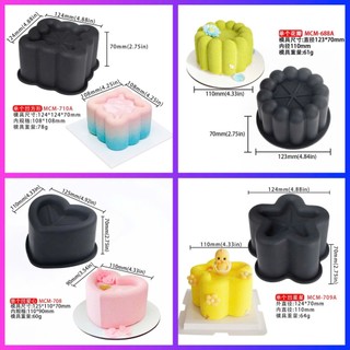 Khuôn silicon Mousse Trái Tim, Ngôi Sao, Tròn, Vuông Hoa Pudding - Khuôn Silicone DIY Món Tráng Miệng