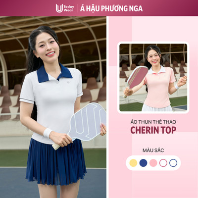 [BST Radiant Summer] Áo polo thể thao nữ Cherin Top Todayuwear ngắn tay tôn dáng vải co giãn thoáng mát chơi pickleball