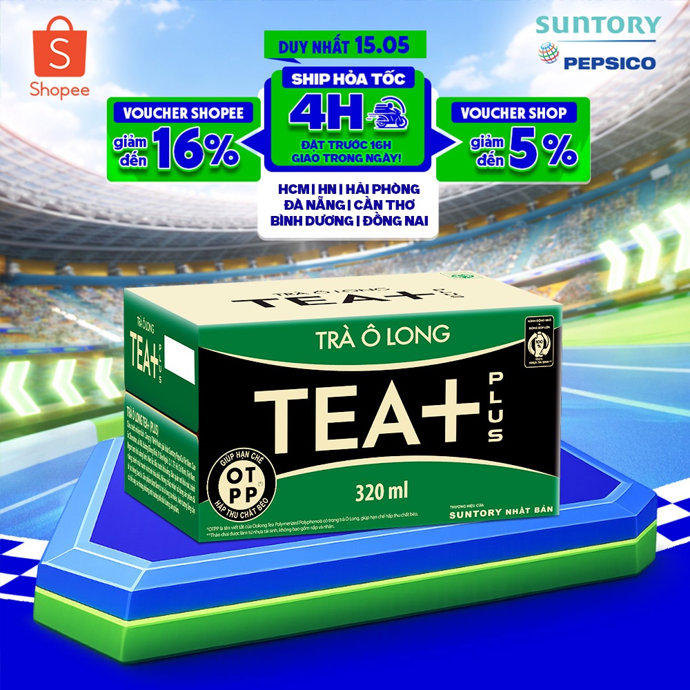 [Hỏa Tốc] Thùng 24 Chai Trà Ô long Tea+ (320 ml/chai)