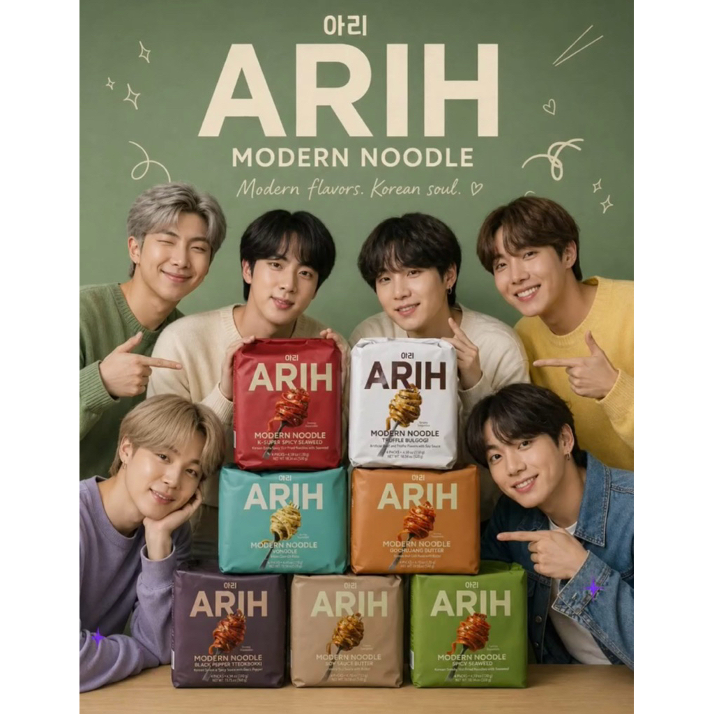 🍜🍝🥤🇰🇷 MÌ GÓI - MÌ TÔ - NƯỚC TRÁI CÂY ARIH NHÓM NHẠC KPOP BTS HÀN QUỐC ARIH MODERN NOODLE POSTBIOTIC 