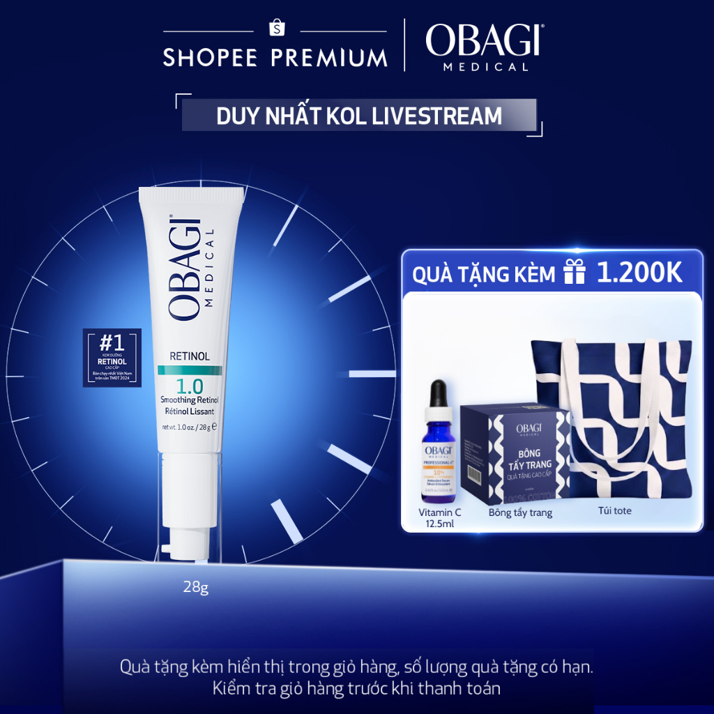 [Obagi x KOL] [PHIÊN BẢN MỚI] Kem Chống Lão Hóa & Tái Tạo Da Obagi Retinol 1.0 28g