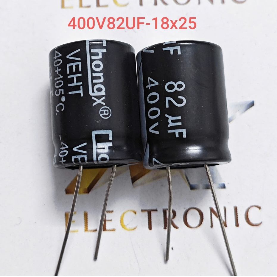 Tụ hóa 82UF 400V 400V82UF 82UF400V kích thước 18x25mm chất lượng cao (con)