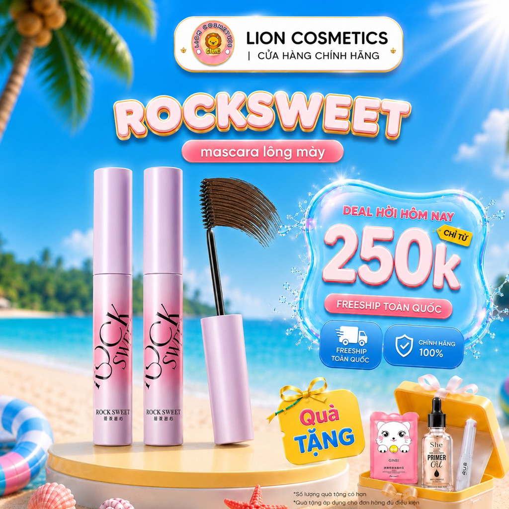[ROCKSWEET] Mascara Lông Mày Rocksweet Đổi Màu Lông Mày Tự Nhiên Chống Nước, Lâu Trôi, Nhanh Khô, Không Lem