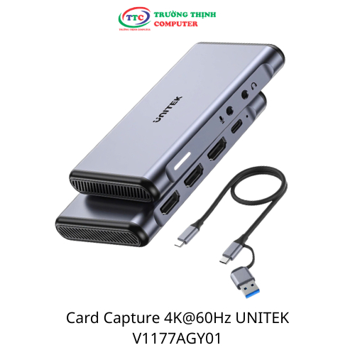 Card Capture 4K@60Hz UNITEK V1177AGY01, Ghi hình chuyên nghiệp, Live Stream mượt, Hỗ trợ PS5/Xbox