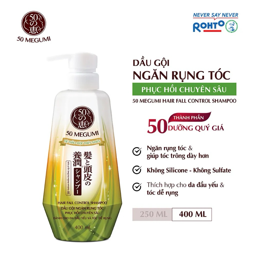 Dầu gội ngăn rụng tóc 50 Megumi Hair Fall Control Shampoo 400ml