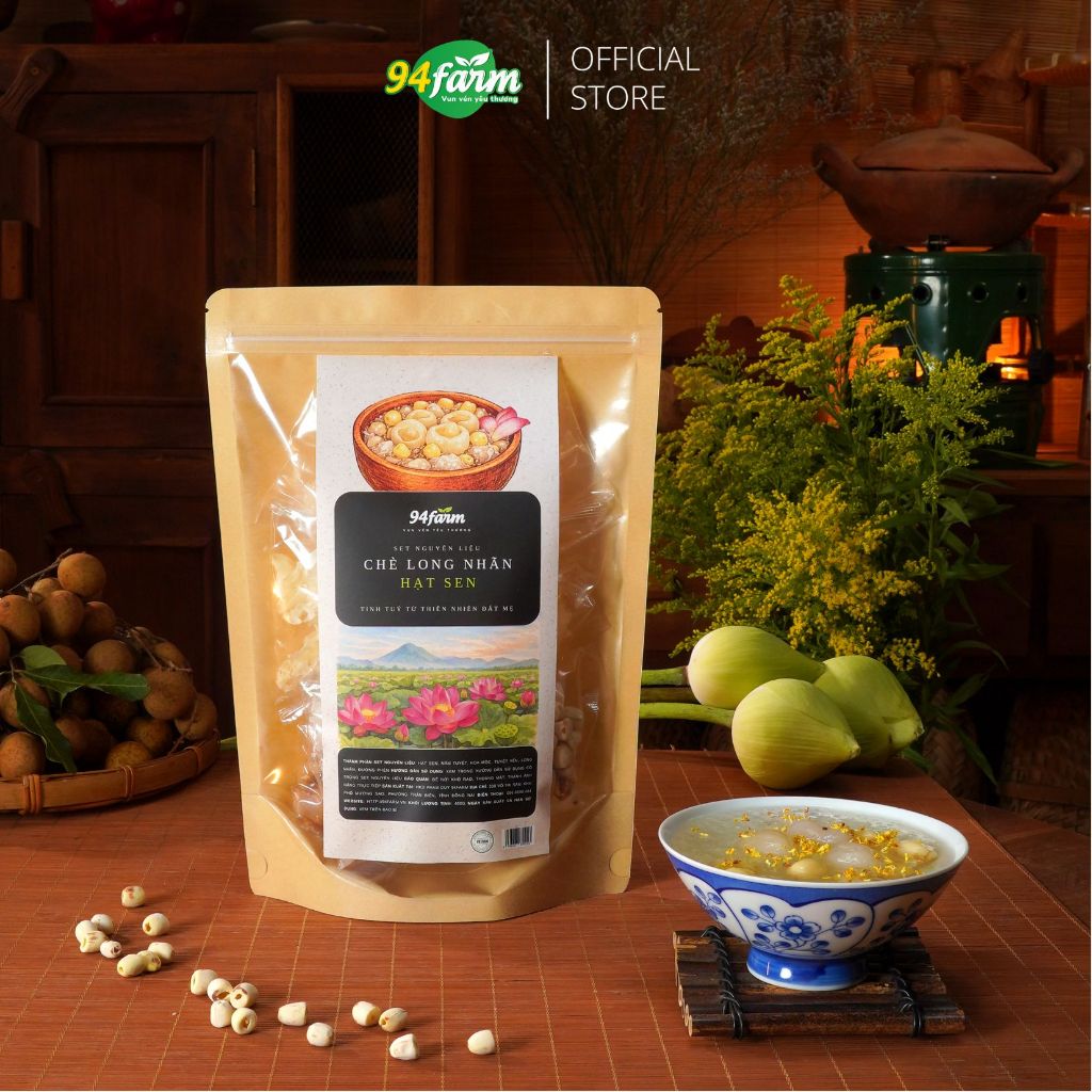 [1 set] Chè Long nhãn Hạt sen Tuyết yến 94Farm Nước Trà, Tea