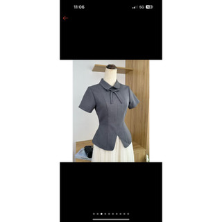 áo sơ mi kiểu cổ sen vàng 0002