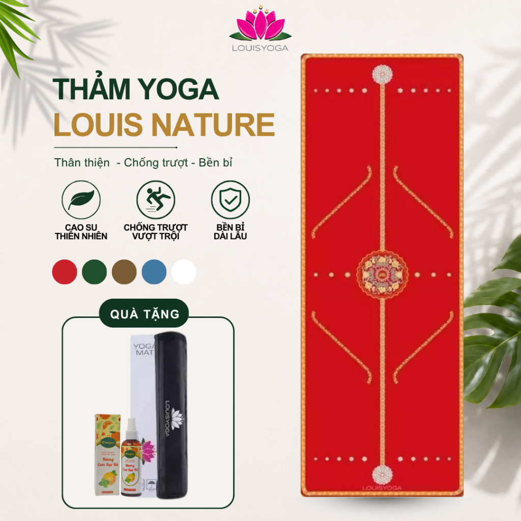 Thảm tập yoga cao cấp Louis Yoga Nature, thảm yoga chống xước thấm hút mồ hôi
