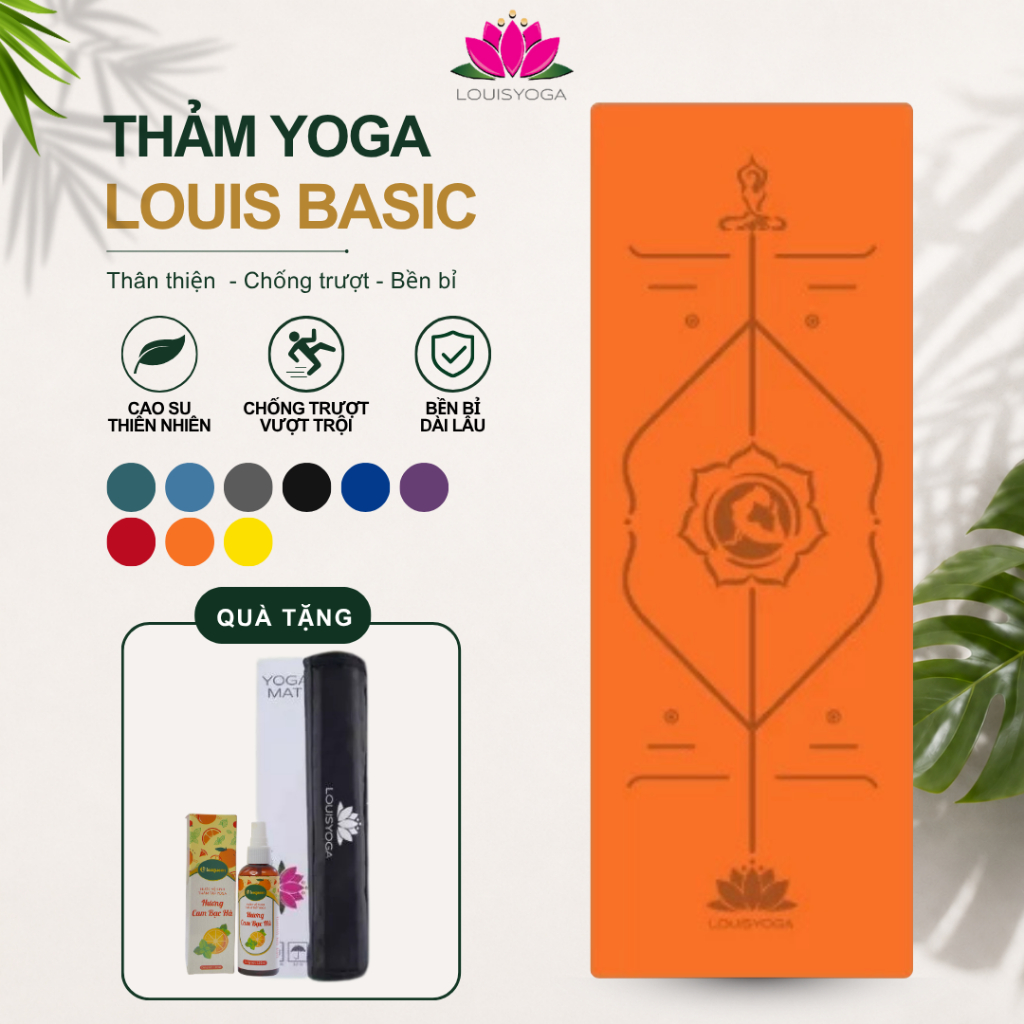 Thảm tập yoga Louis Yoga Basic, thảm yoga định tuyến chống trượt