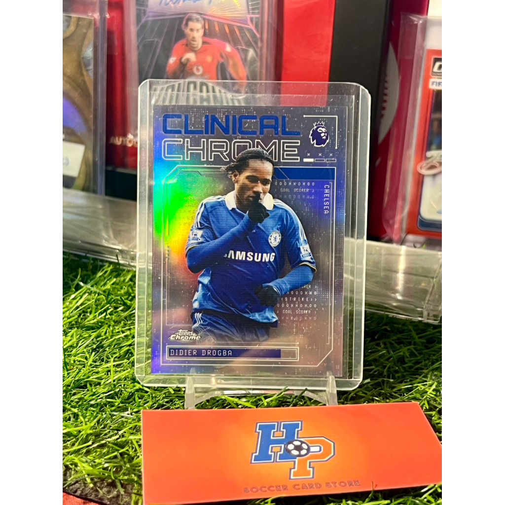 Thẻ bóng đá Didier Drogba Clinical Topps Chrome EPL 2025/26