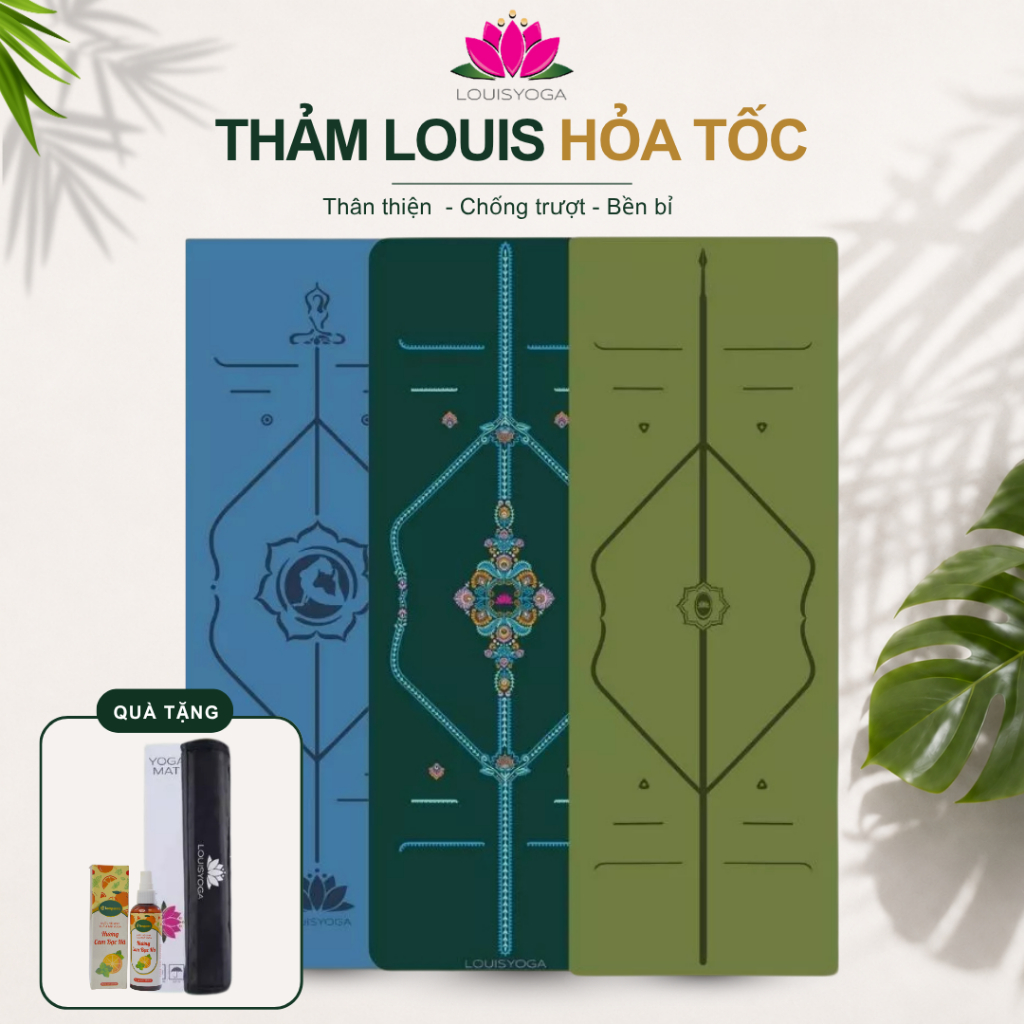 HOẢ TỐC HỒ CHÍ MINH - THẢM TẬP YOGA CAO CẤP, YOGA CAO SU HÃNG LOUIS YOGA - TẶNG TÚI THẢM